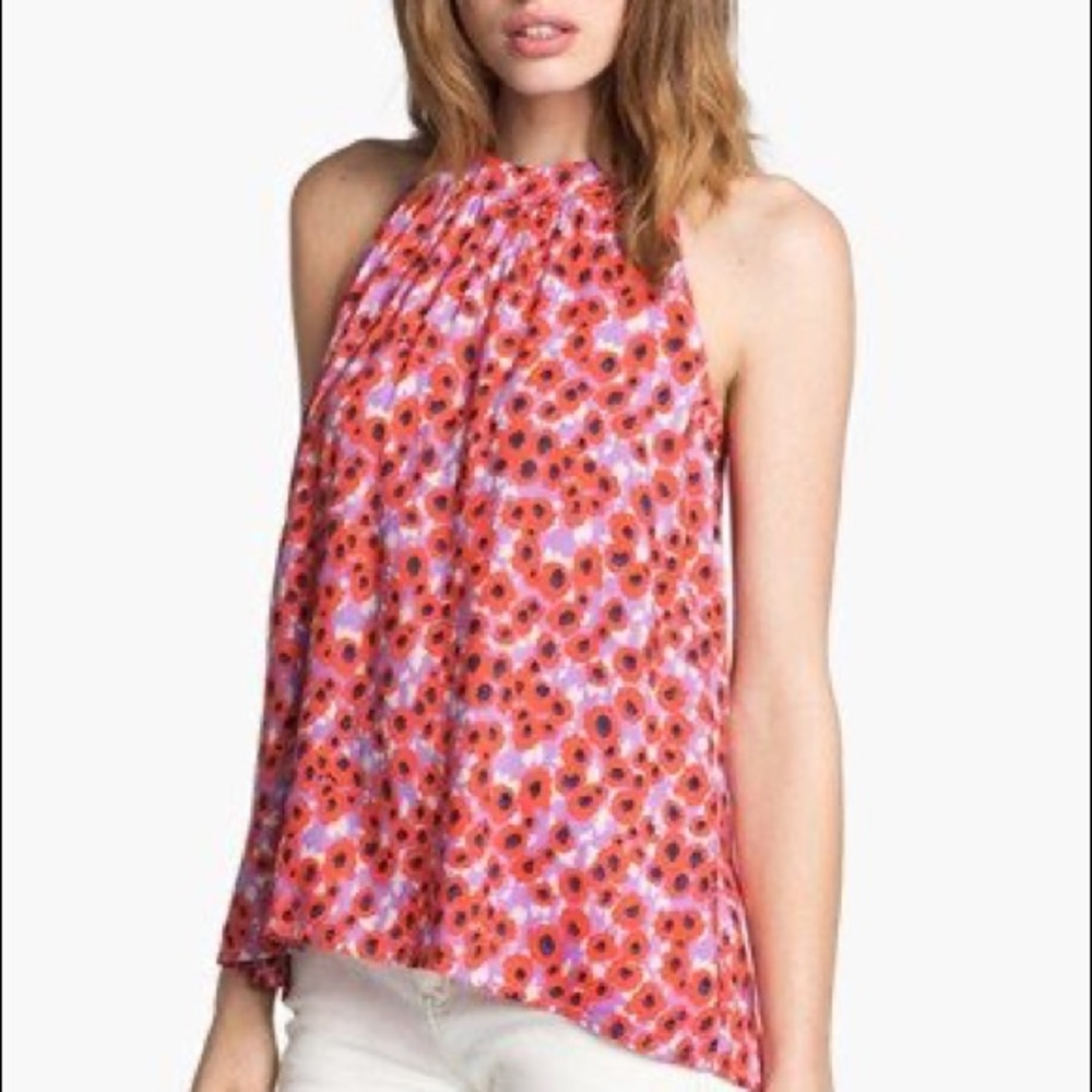 ❤️SPLENDID Watercolor Abstract Micro Print Sleeveless Blouse